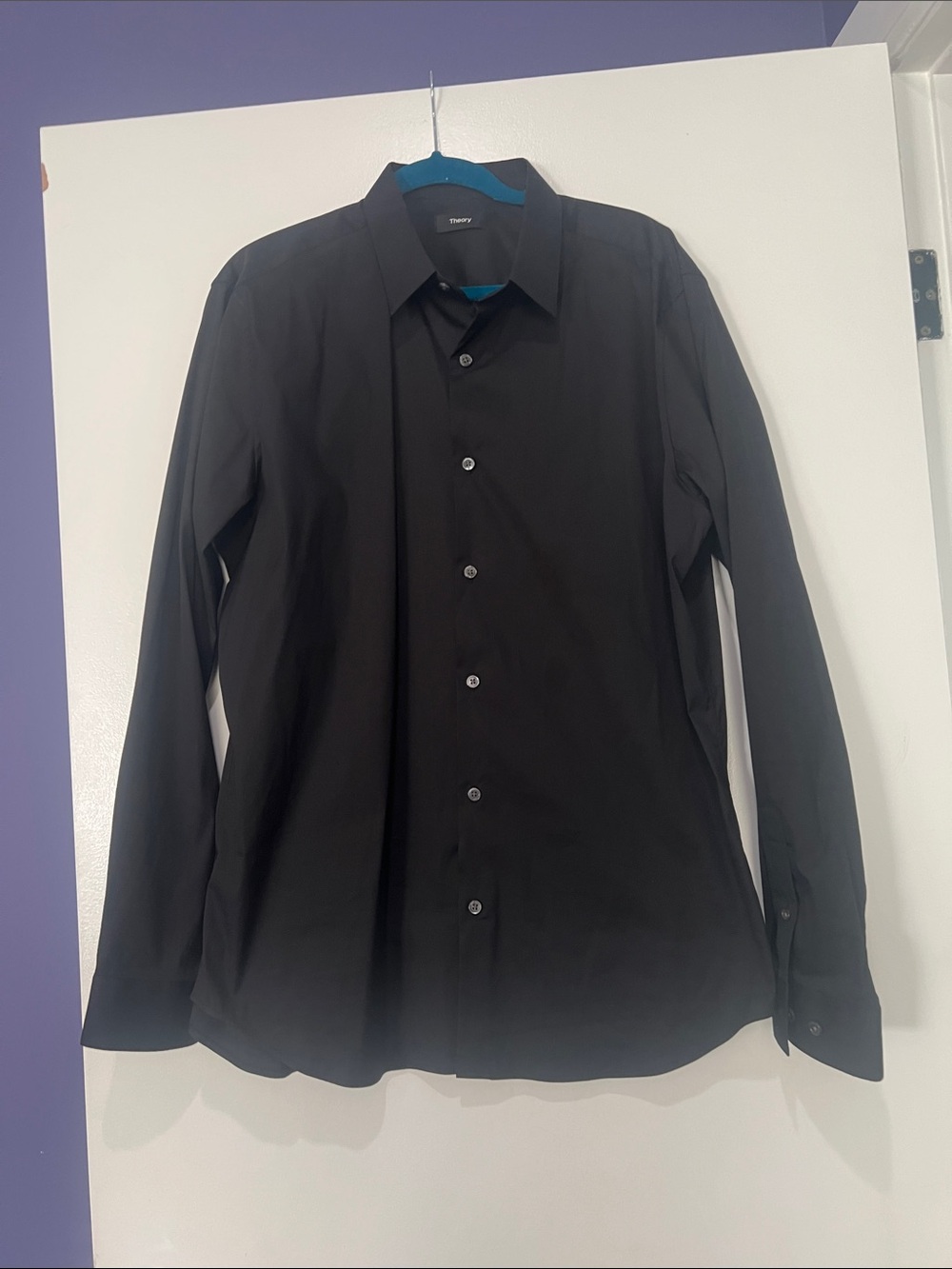 Theory Men’s Black Long-Sleeve Dress Shirt